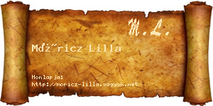 Móricz Lilla névjegykártya